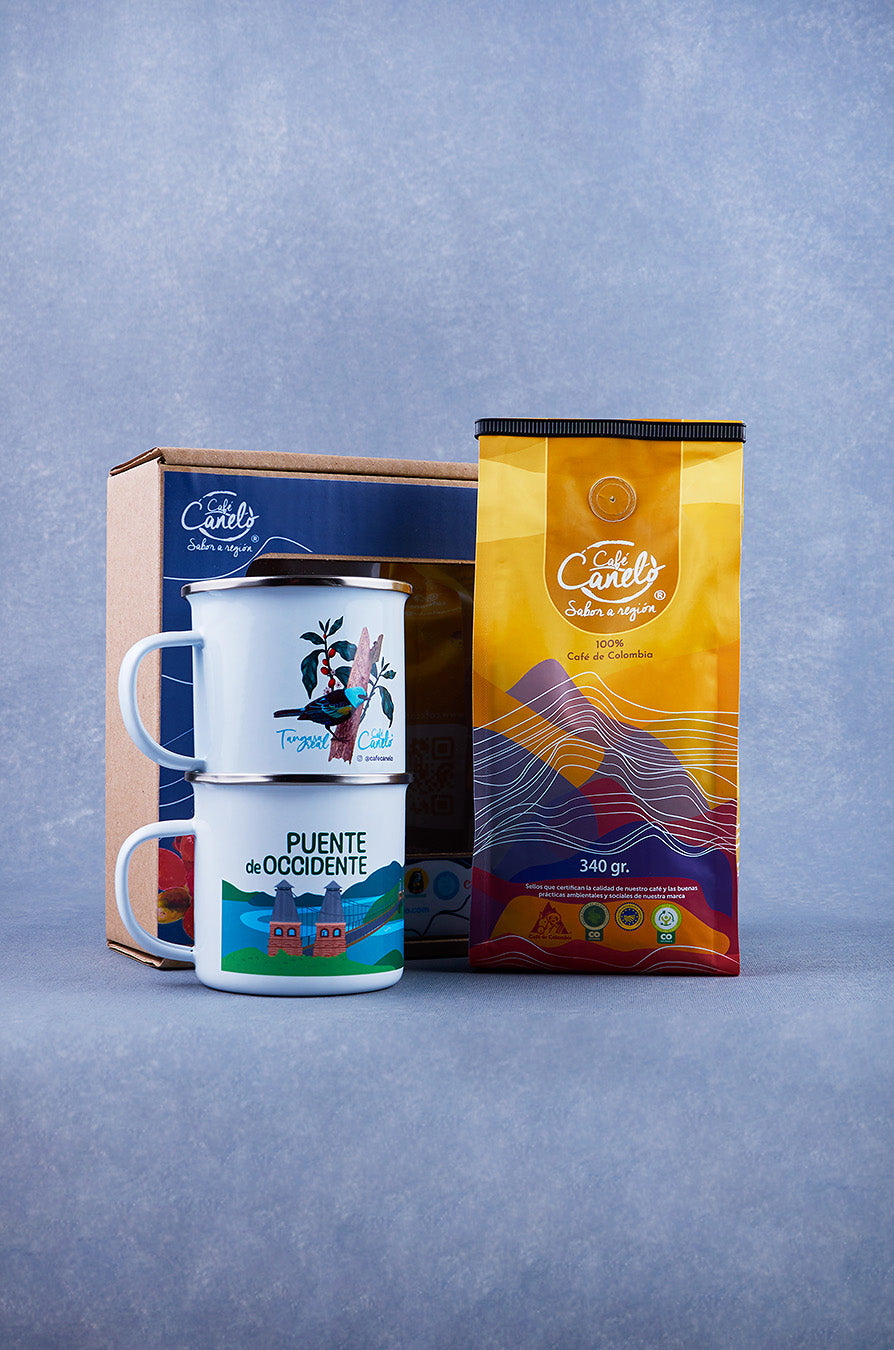 Kit Café Tradicional 340gr + 2 Pocillos de Peltre 250ml