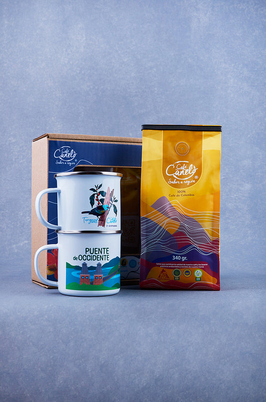 Kit Café Tradicional 340gr + 2 Pocillos de Peltre 250ml